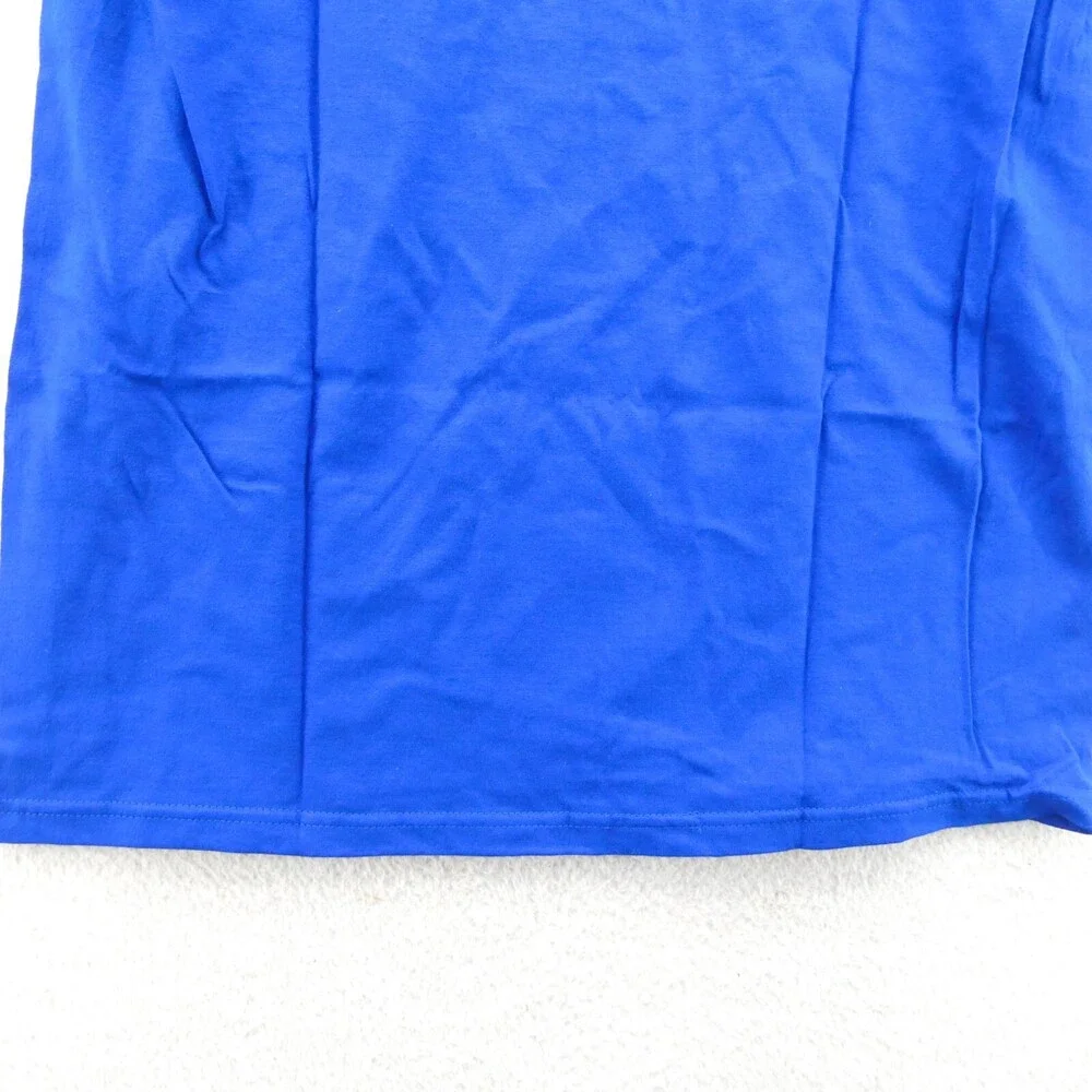 Kansas Jayhawks Shirt Men Medium Blue Knit Adidas College NCAA Crew Neck Tee New